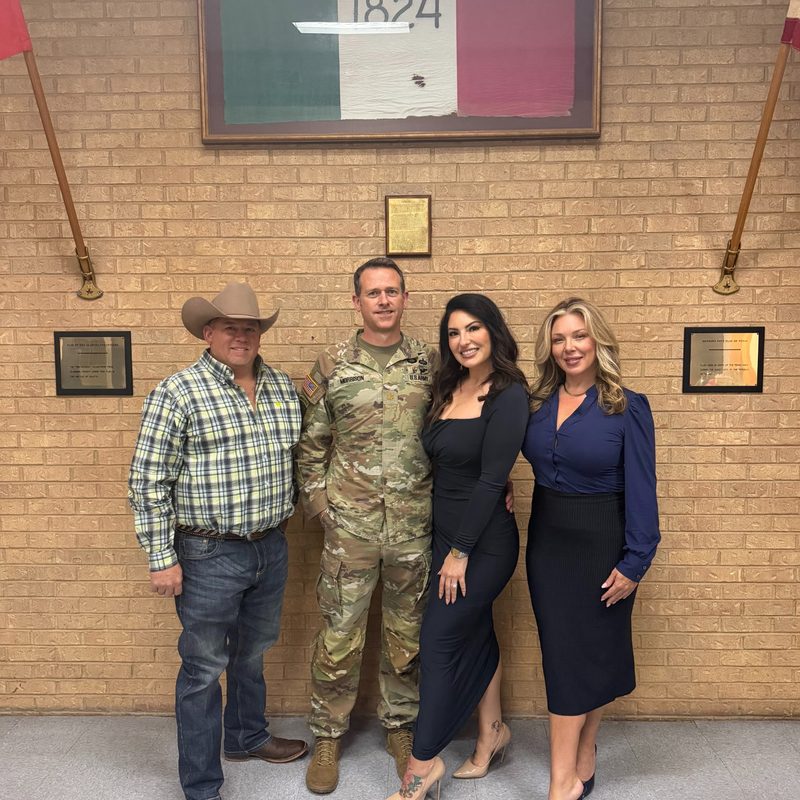 Bethany and Christine on-site with U.S. Army leadership at a Texas historic location