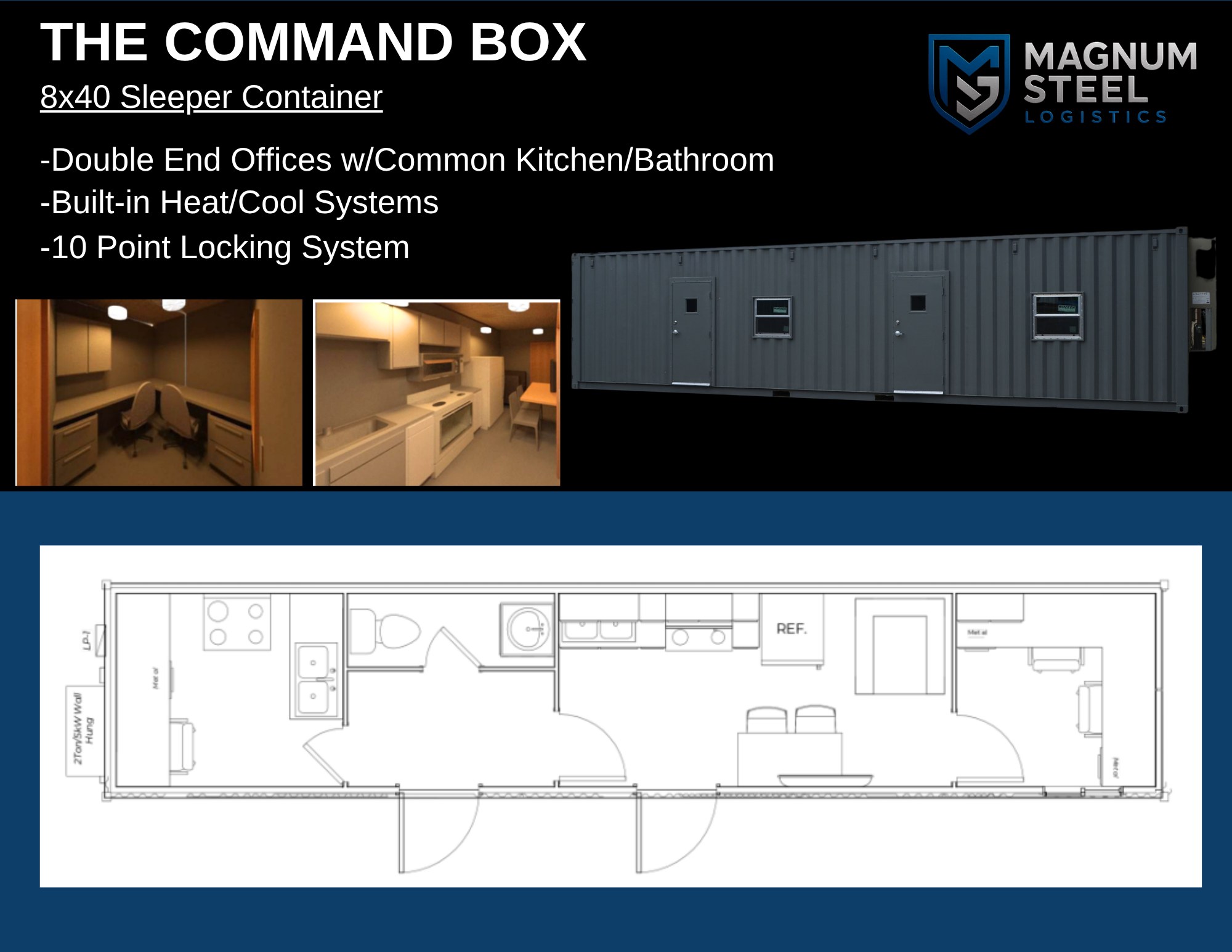 Command Box — Steel container · Heat/cool · 10-pt locking