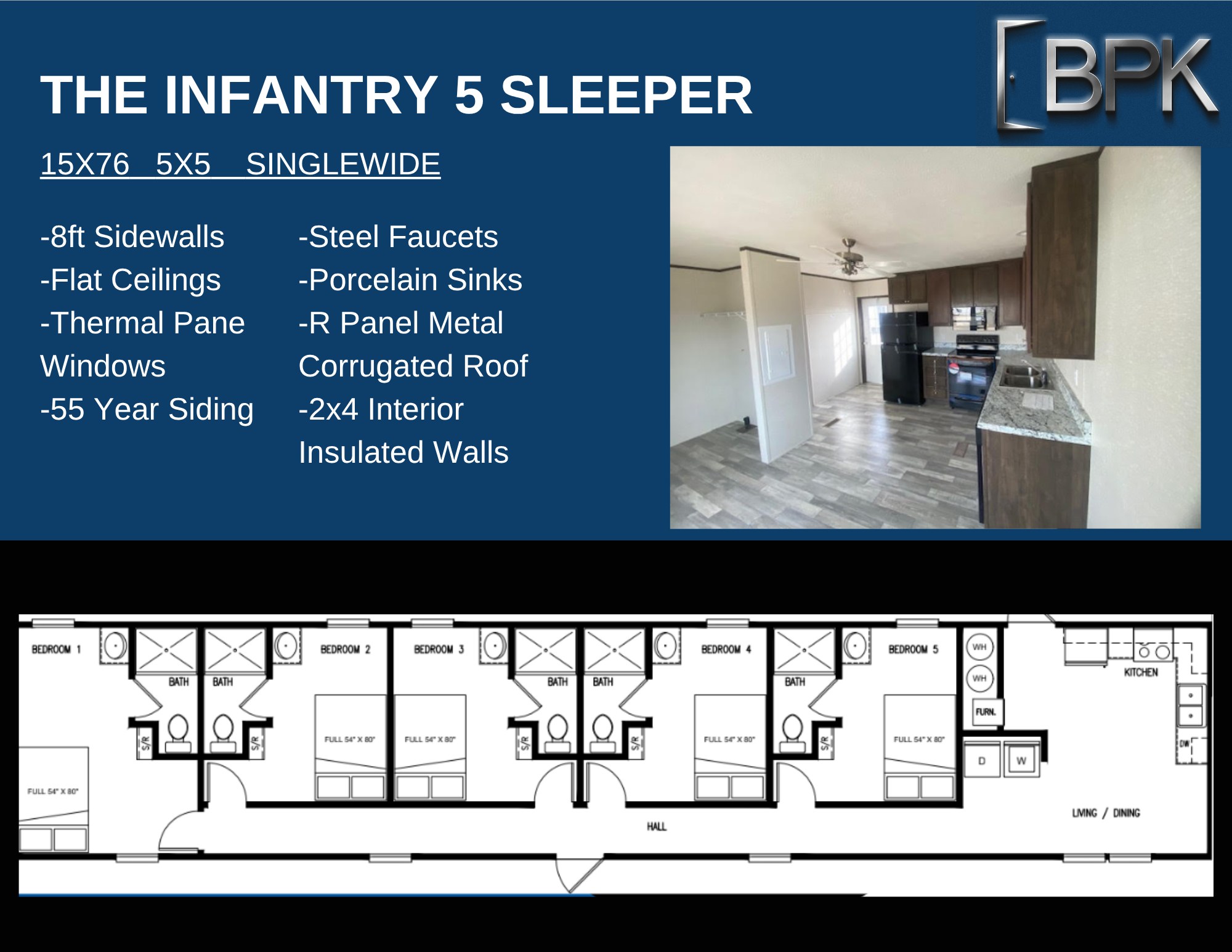The Infantry 5 Sleeper — 15×76 · 5×5 Singlewide