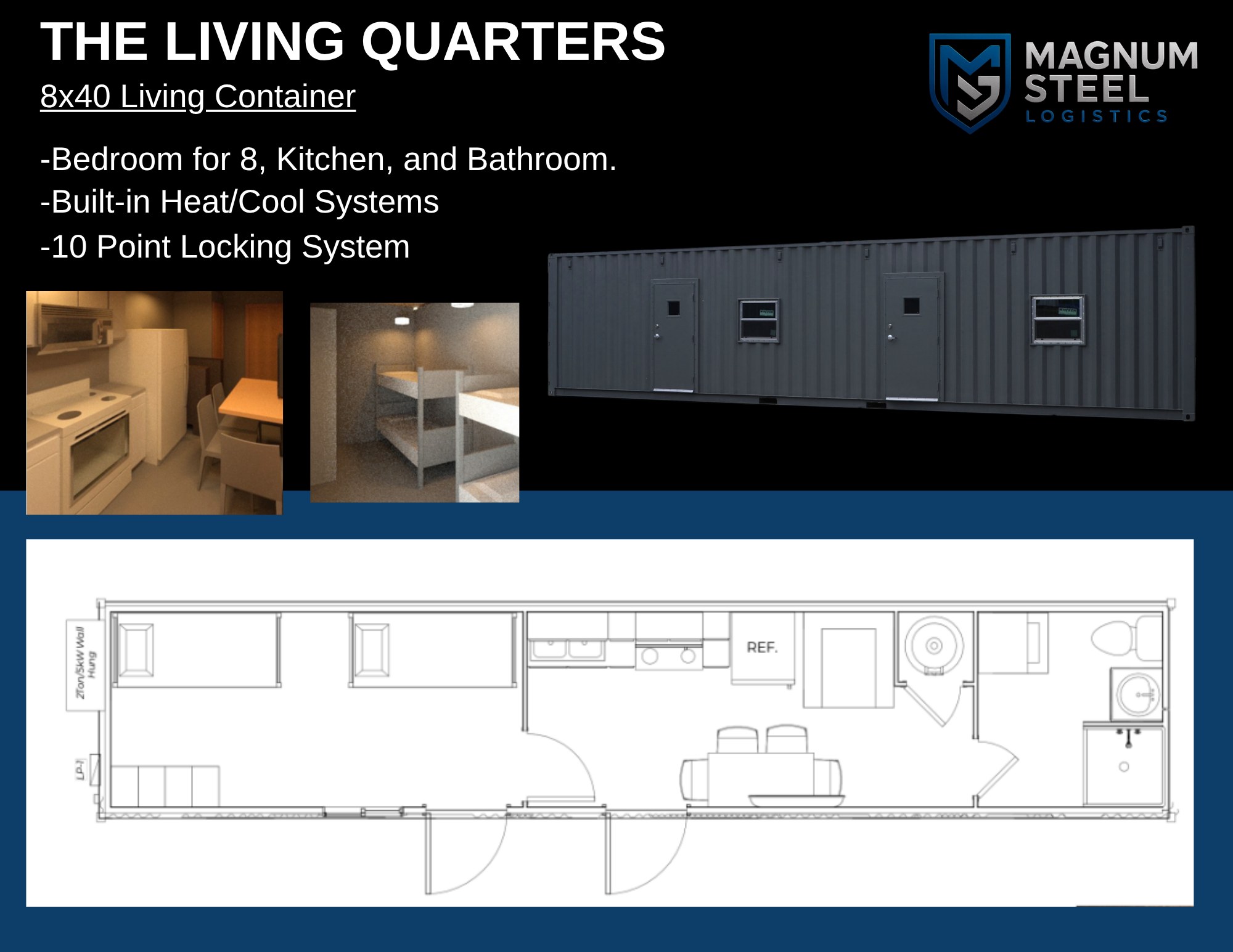 Living Quarters Box — Steel container · Heat/cool · 10-pt locking