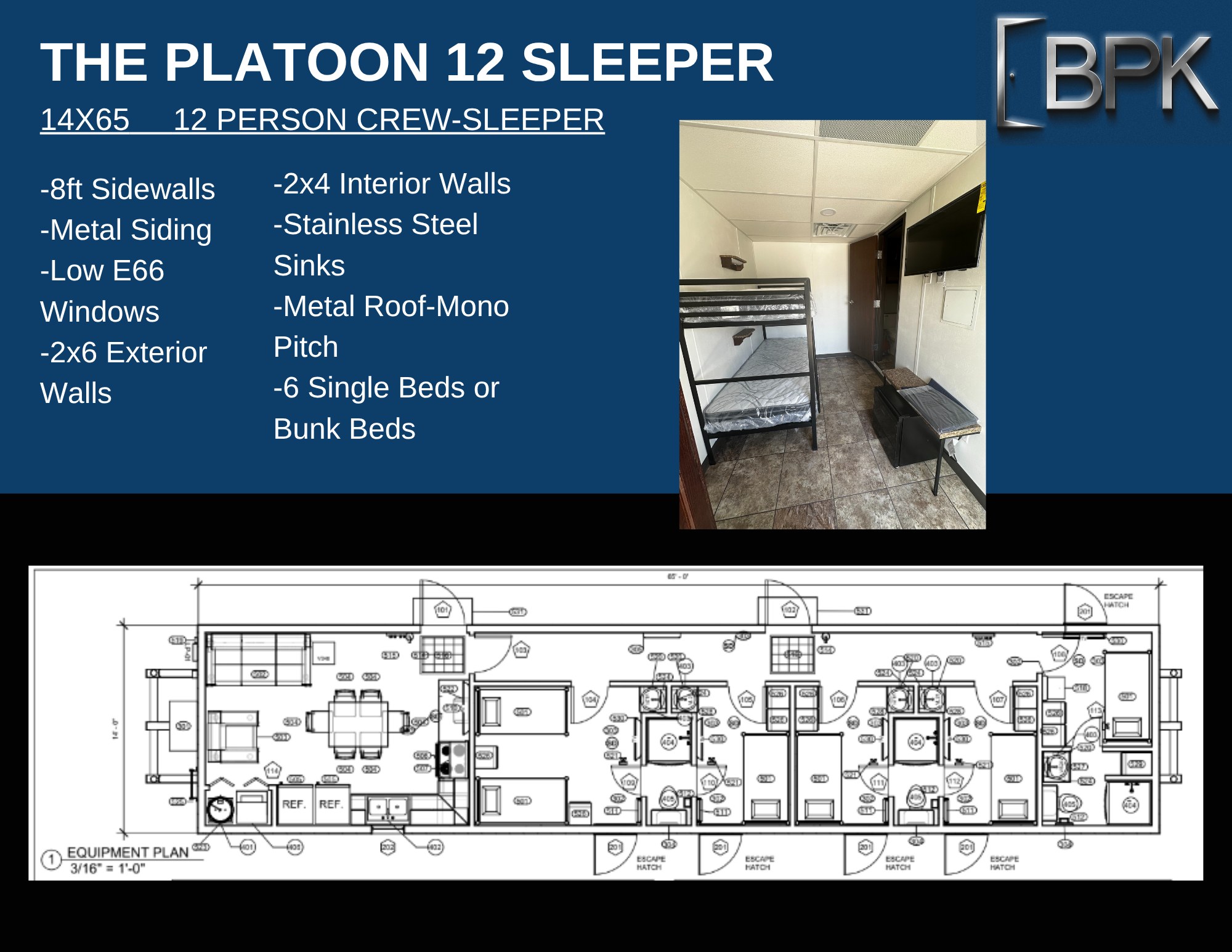The Platoon 12 Sleeper — 14×65 · 12 person crew