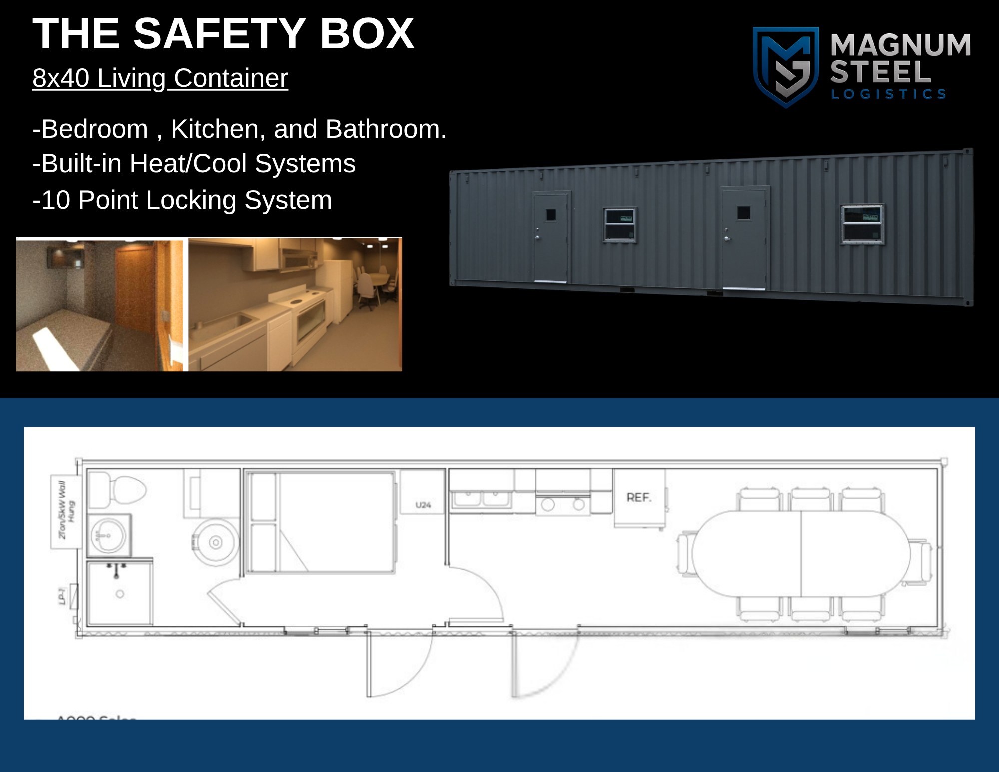 Safety Box — Steel container · Heat/cool · 10-pt locking
